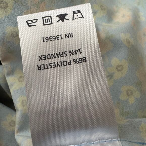 Quieti Performance Button Down Floral Short Sleeve Blue Shirt Size XL NWT - Picture 8 of 8